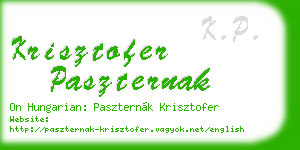 krisztofer paszternak business card