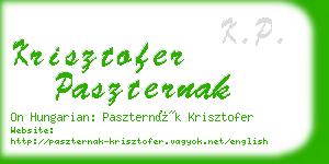 krisztofer paszternak business card